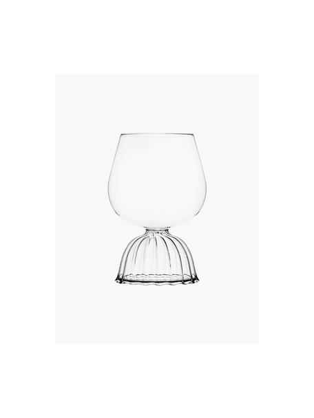 Bicchieri vino rosso fatti a mano Tutu 2 pz, Vetro borosilicato, Trasparente, Ø 8 x Alt. 17 cm, 600 ml