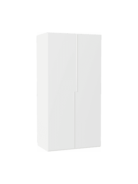 Armadio bianco componibile ad ante girevoli Leon, larg. 100 cm, diverse varianti, Bianco, Interno Basic, alt. 200 cm