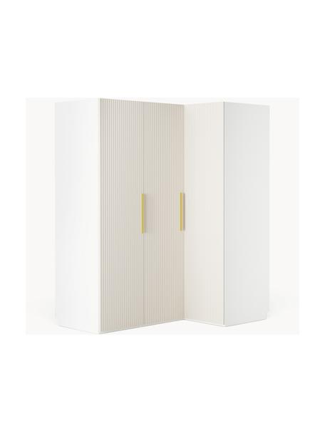 Armoire d'angle modulaire Simone, larg. 165 cm, plusieurs variantes, Bois, beige, Premium Interior : larg. 165 x haut. 200 cm, avec module d'angle