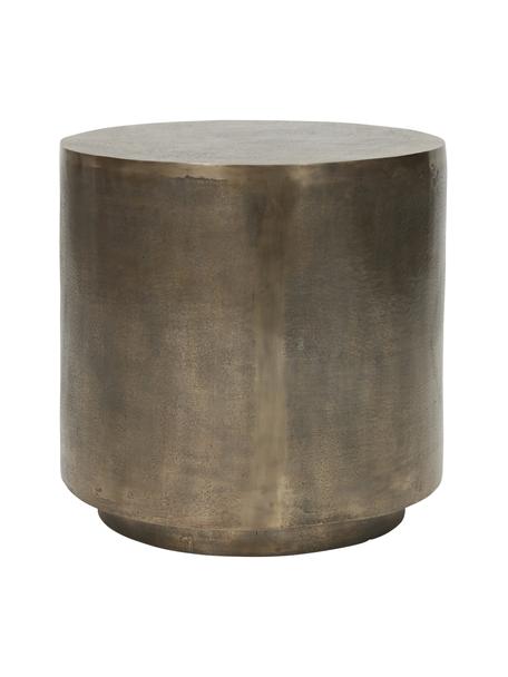 Runder Metall-Beistelltisch Rota mit Antik-Finish, Aluminium, beschichtet, Mitteldichte Holzfaserplatte (MDF), Messingfarben, Ø 50 x H 50 cm