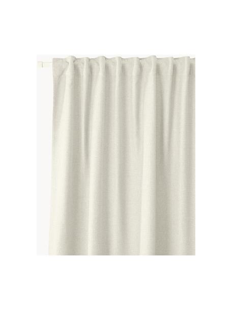 Blickdichter Vorhang Jensen mit Multiband, 2 Stück, 95 % Polyester, 5 % Nylon, Hellbeige, B 130 x L 260 cm