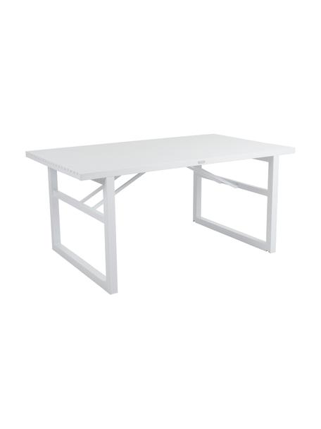 Table de jardin blanche Vevi, 160 x 90 cm, Aluminium, revêtement par poudre, Blanc, larg. 160 x prof. 90 cm