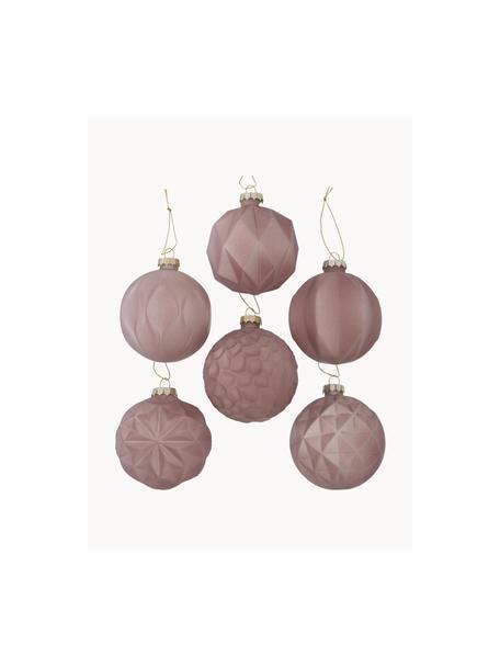 Boules de Noël Raven, 12 élém., Verre, laqué, Beige, Ø 8 x haut. 8 cm