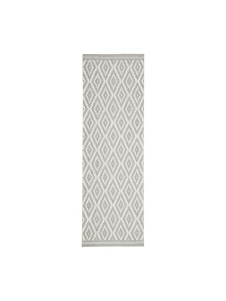 Behúň do interiéru/exteriéru Miami, 86 % polypropylén, 14 % polyester, Sivá, biela, Š 80 x D 250 cm