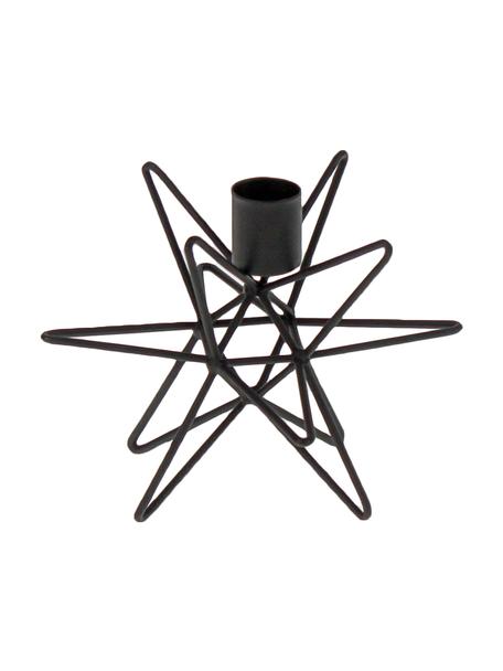 Kerzenhalter Cosma in Schwarz, Metall, lackiert, Schwarz, Ø 15 x H 11 cm