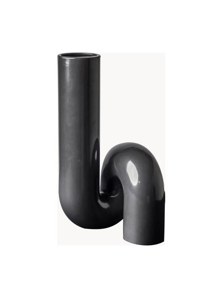 Vase design YourTube, haut. 37 cm, Céramique, Anthracite, Ø 20 x haut. 37 cm