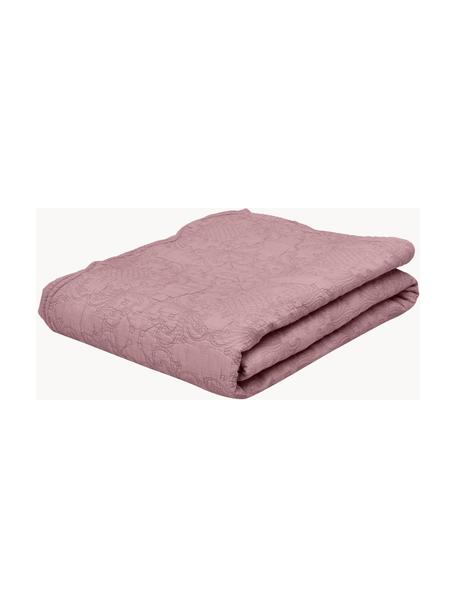 Bestickte Tagesdecke Madlon, Bezug: 100% Baumwolle, Mauve, B 230 x L 250 cm (für Betten bis 180 x 200 cm)