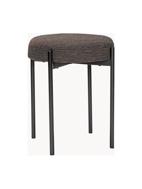 Stołek tapicerowany Silo, Tapicerka: 10% akryl, 90% poliester , Nogi: stal powlekana, Antracytowa tkanina, czarny, Ø 41 x W 45 cm