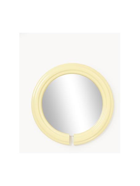 Espejo de pared redondo Mael, Espejo: espejo de cristal, Amarillo claro, Ø 75 cm