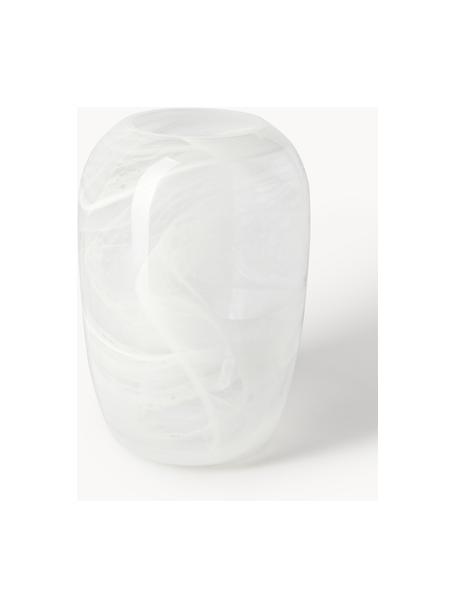 Handgefertigte Glas-Vase Helvi, H 30 cm, Glas, Weiss, semi-transparent, Ø 20 x H 30 cm