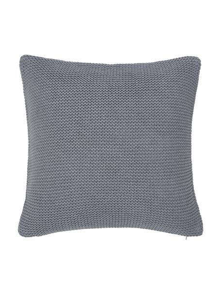 Pletený poťah na vankúš z bavlny Adalyn, 100 % organická bavlna, certifikát GOTS, Sivá, Š 40 x D 40 cm