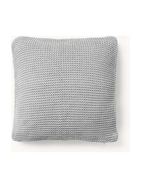 Pletený poťah na vankúš z bavlny Adalyn, 100 % organická bavlna, certifikát GOTS, Sivá, Š 40 x D 40 cm