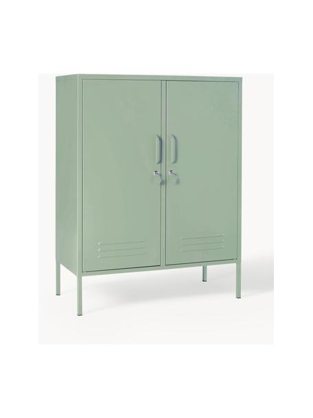 Chiffonnier de metal The Midi, Acero con pintura en polvo, Verde salvia, An 85 x Al 111 cm