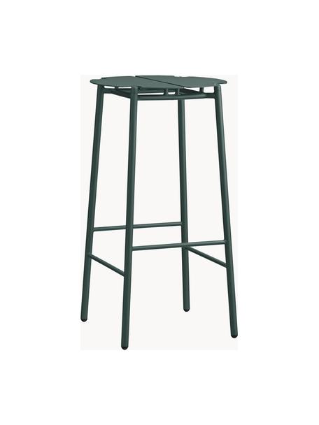 Taburete alto de metal para exterior Novo, Acero recubierto, Verde oscuro, Ø 38 x Al 75 cm