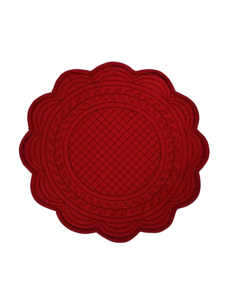 Okrúhle stolové prestieranie z bavlny Boutis, 2 ks, 100 %  bavlna, Červená, Ø 43 cm