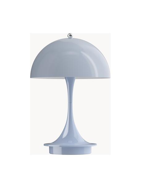 Lampada da tavolo portatile a LED con luce regolabile Panthella, alt. 24 cm, Paralume: vetro acrilico, Struttura: alluminio rivestito, Vetro acrilico grigio-blu, Ø 16 x Alt. 24 cm