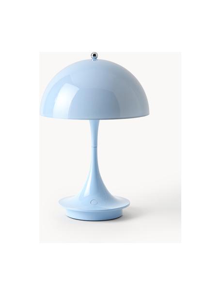 Lampe à poser LED mobile à intensité variable Panthella, haut. 24 cm, Verre acrylique gris-bleu, Ø 16 x haut. 24 cm
