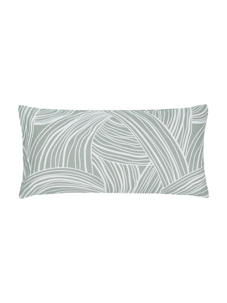 Poszewka na poduszkę z bawełny Korey, 2 szt., Zielony, biały, S 40 x D 80 cm