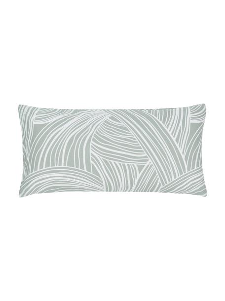 Poszewka na poduszkę z bawełny Korey, 2 szt., Zielony, kremowobiały, S 40 x D 80 cm