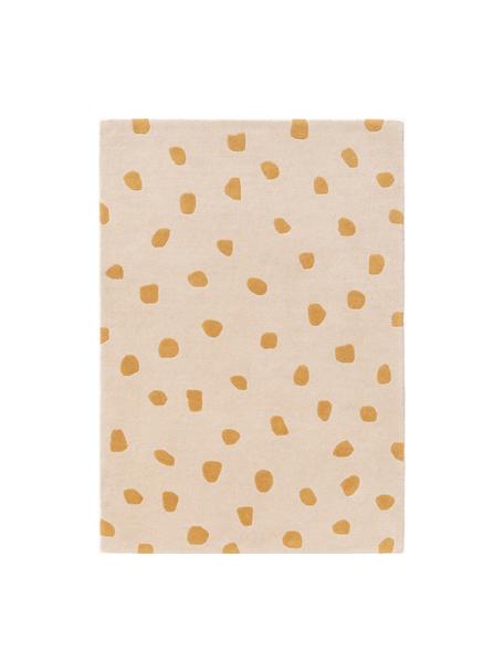 Handgetuft kindervloerkleed Savannah van wol, Lichtbeige, oranje, B 120 x L 170 cm (maat S)