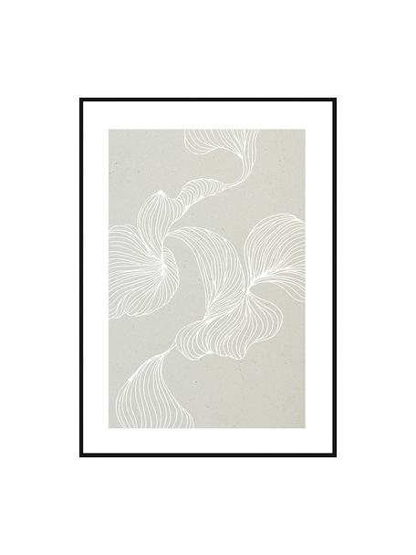 Impresión digital enmarcada Outline Curves, Gris, blanco, negro, An 32 x Al 42 cm