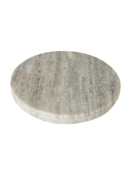 Marmor-Untersetzer Callum in Travertine, 4 Stück, Marmor, Grau, Ø 10 x H 1 cm