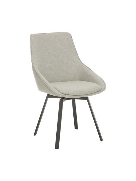 Gestoffeerde bureaustoel Alison, Bekleding: polyester, Poten: gepoedercoat metaal, Geweven stof lichtgrijs, B 51 x D 57 cm