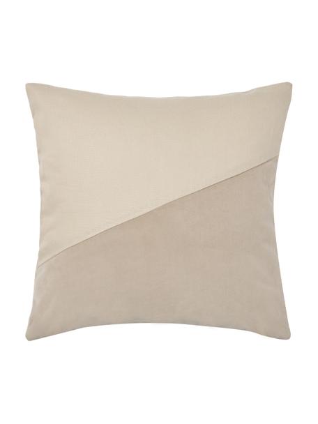 Kissenhülle Adelaide aus Samt/Leinen, Beige, B 45 x L 45 cm