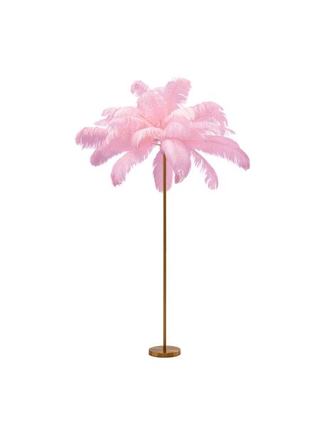 Lampadaire Feather Palm, Couleur dorée, rose, Ø 65 x haut. 165 cm