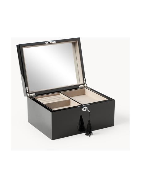 Boîte à bijoux avec miroir Taylor, Noir, larg. 31 x haut. 16 cm
