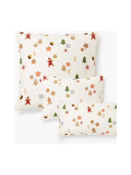 Taie d'oreiller en percale de coton au design Cookies de Kera Till, Blanc cassé, multicolore, larg. 50 x long. 70 cm