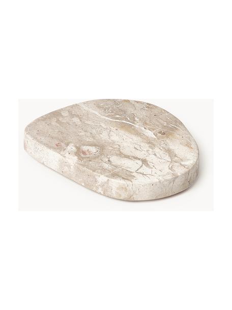 Asymmetrische Marmor-Untersetzer Lio, 4 Stück, Marmor, Beige, marmoriert, B 10 x T 10 cm