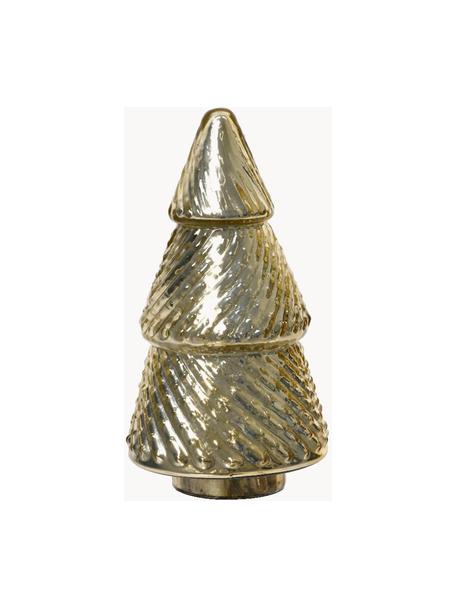 Deko-Objekt Lucky in Weihnachtsbaumform, Glas, Goldfarben, Ø 14 x H 23 cm