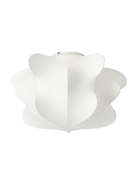 Lampada da soffitto in seta Arwa, Paralume: seta, Baldacchino: metallo verniciato a polv, Bianco, Ø 52 x Alt. 31 cm