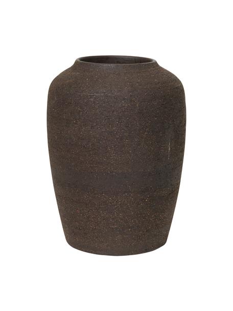 Handgefertigte Vase CPH Curve, Lehm, Dunkelbraun, Ø 19 x H 25 cm