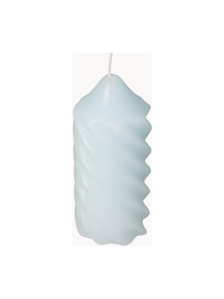 Pilier Spiral, Cire, Bleu clair, Ø 7 x haut. 15 cm