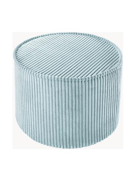 Pouf en velours côtelé pour enfant Sugar, Ø 40 cm, Velours côtelé bleu ciel, Ø 40 x haut. 25 cm