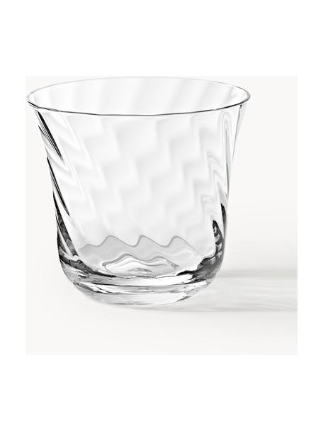 Mondgeblazen waterglazen Swirl, 4 stuks, Glas, Transparant, Ø 10 x H 9 cm, 300 ml