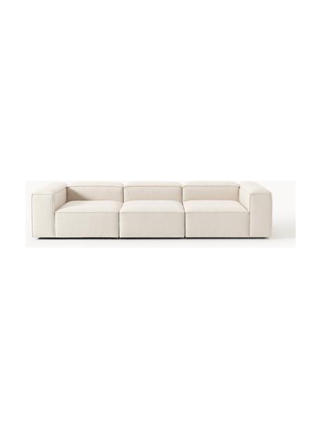 Modulares Sofa Lennon (4-Sitzer) aus Leinen-Mix, Bezug: 50 % Viskose, 25 % Leinen, Gestell: Fichtenholz, Sperrholz, m, Füße: Kunststoff Dieses Produkt, Leinen-Mix Beige, B 327 x T 119 cm