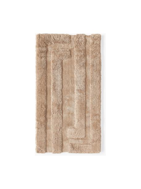 Načechraný koberec s vysokým vlasem a strukturovaným povrchem Genève, Starorůžová, Š 80 cm, D 150 cm (velikost XS)