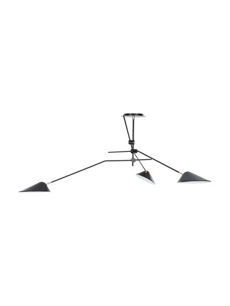 Lámpara de techo grande Neron, Estructura: metal con pintura en polv, Anclaje: metal con pintura en polv, Negro, An 173 x Al 52 cm