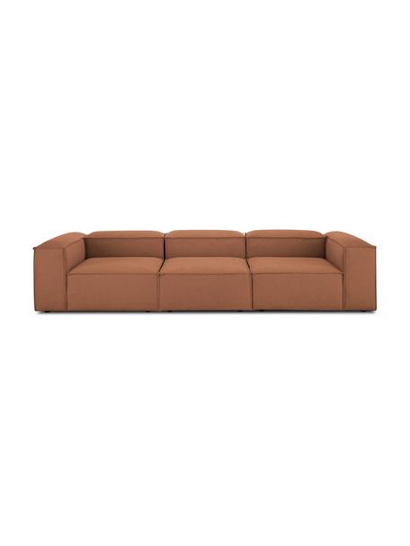 Divano componibile 4 posti Lennon, Rivestimento: 100% poliestere Con 115.0, Struttura: legno di pino massiccio, , Piedini: plastica, Tessuto color torrone, Larg. 327 x Prof. 119 cm