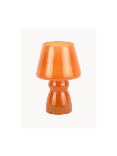 Kleine mobiele tafellamp Classic, Glas, Oranje, transparant, Ø 17 x H 26 cm
