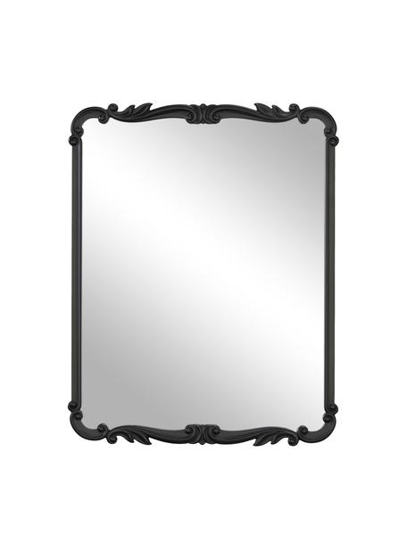 Vierkante barokke wandspiegel Francesca, Lijst: gecoat MDF, Zwart, B 53 x H 66 cm
