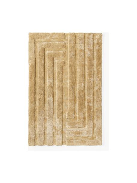 Načechraný koberec s vysokým vlasem a strukturovaným povrchem Genève, Okrová, Š 200 cm, D 300 cm (velikost L)