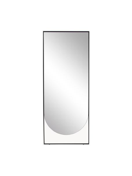 Specchio angolare da appoggio Masha, Cornice: metallo verniciato a polv, Retro: pannello di fibra a media, Superficie dello specchio: lastra di vetro, Nero, Larg. 65 x Alt. 160 cm