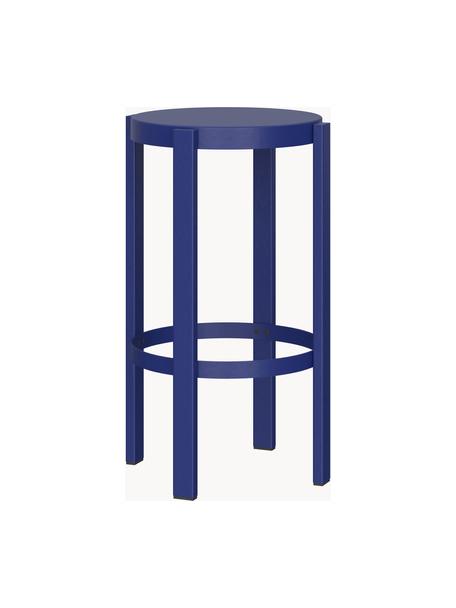 Tabouret de bar en métal Doon, haut. 65 cm, Acier, revêtement par poudre, Bleu roi, Ø 35 x haut. 65 cm