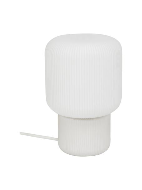 Kleine Tischlampe Marlon aus Glas, Lampenfuß: Glas, Lampenschirm: Glas, Weiß, Ø 15 x H 23 cm