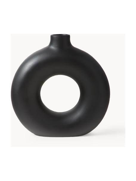 Designová váza Livo, V 31 cm, Kamenina, Černá, Ø 5 cm, V 31 cm