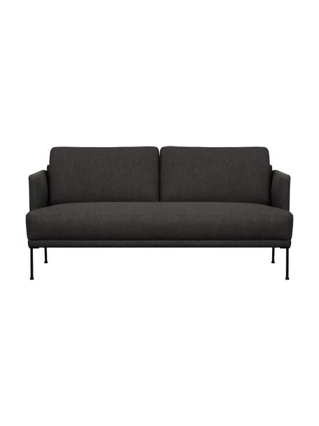 Sofa Fluente (2-Sitzer) in Dunkelgrau mit Metall-Füssen, Bezug: 100% Polyester Der hochwe, Gestell: Massives Kiefernholz, Webstoff Dunkelgrau, B 166 x T 85 cm